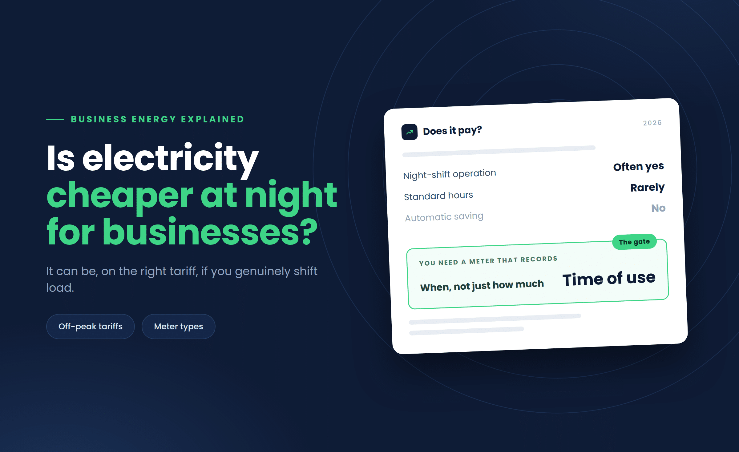 Is Electricity Cheaper at Night for Businesses?