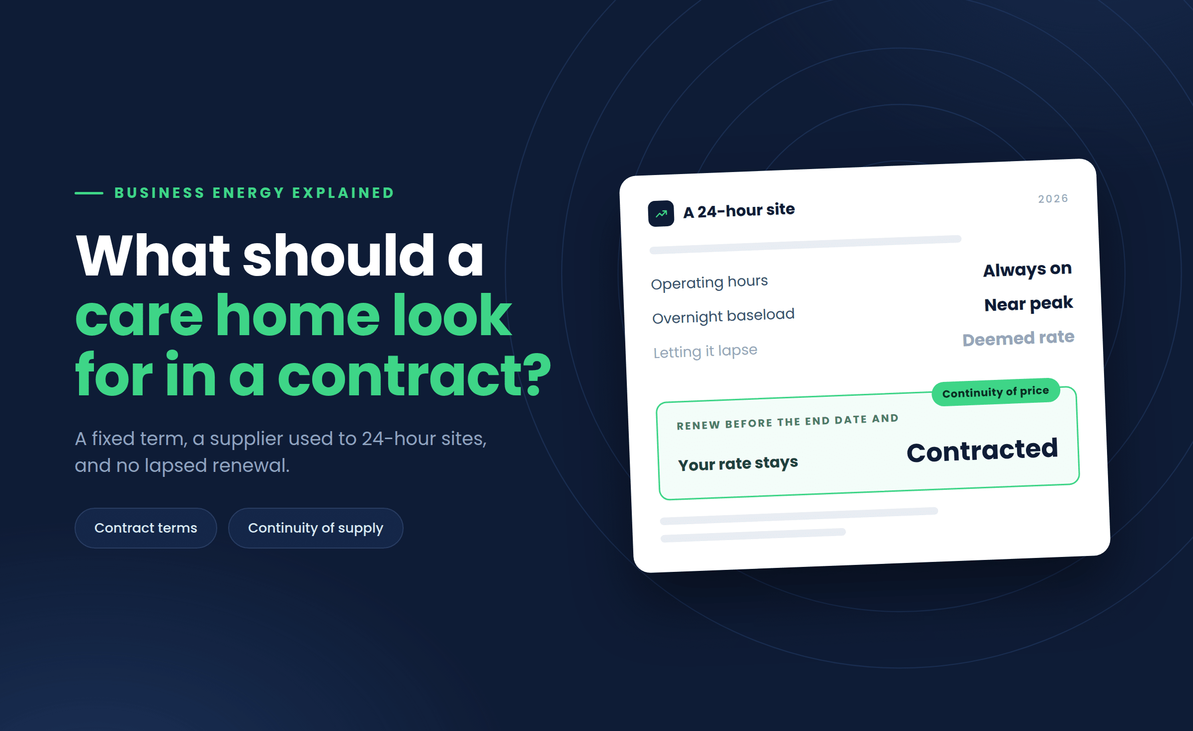 What Should a Care Home Look for in an Energy Contract?
